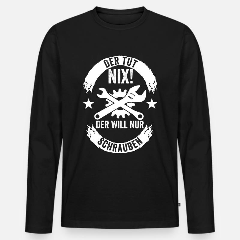 Auto Tuning Schrauber - Männer Premium Bio Langarmshirt - Schwarz