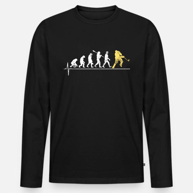 Eishockey Evolution - Männer Premium Bio Langarmshirt - Schwarz