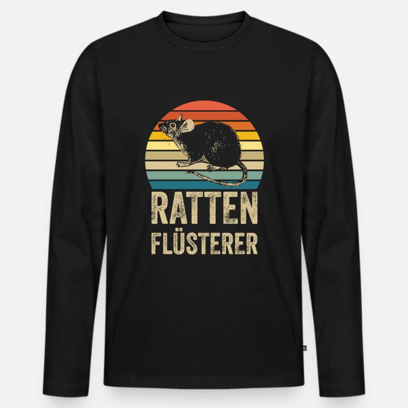 Ratten Flüsterer - Männer Premium Bio Langarmshirt - Schwarz