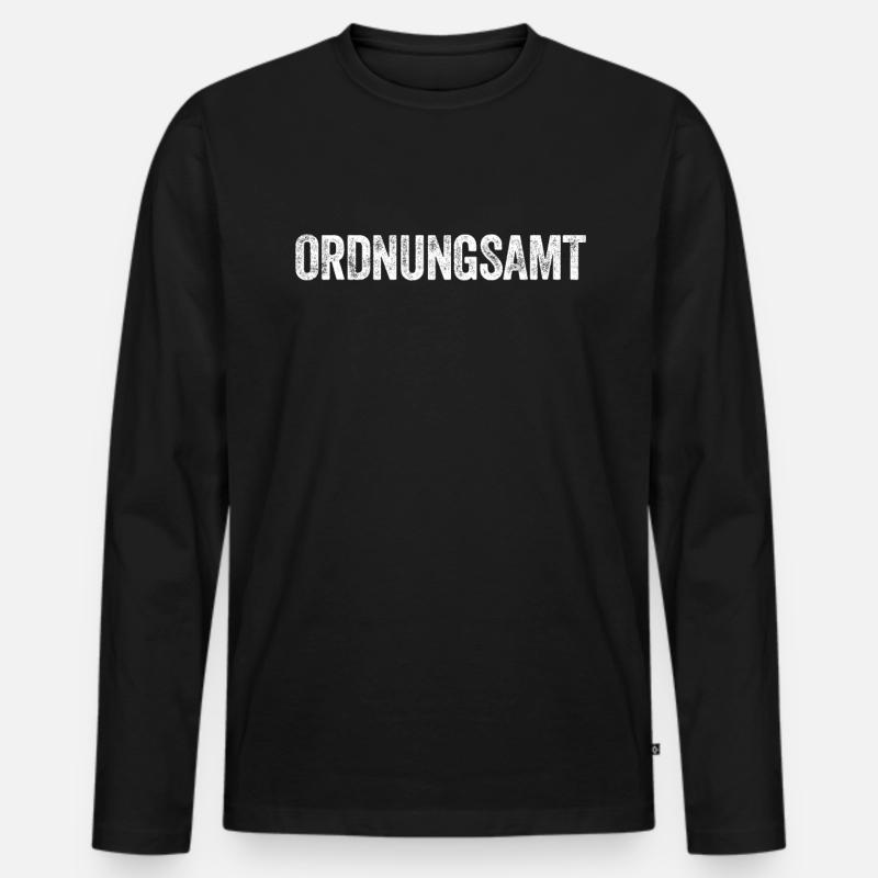 Ordnungsamt OA Beamter Kostüm Geschenk - Männer Premium Bio Langarmshirt - Schwarz