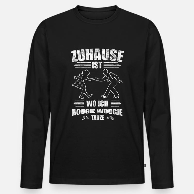Boogie Woogie Turniertanz - Männer Premium Bio Langarmshirt - Schwarz