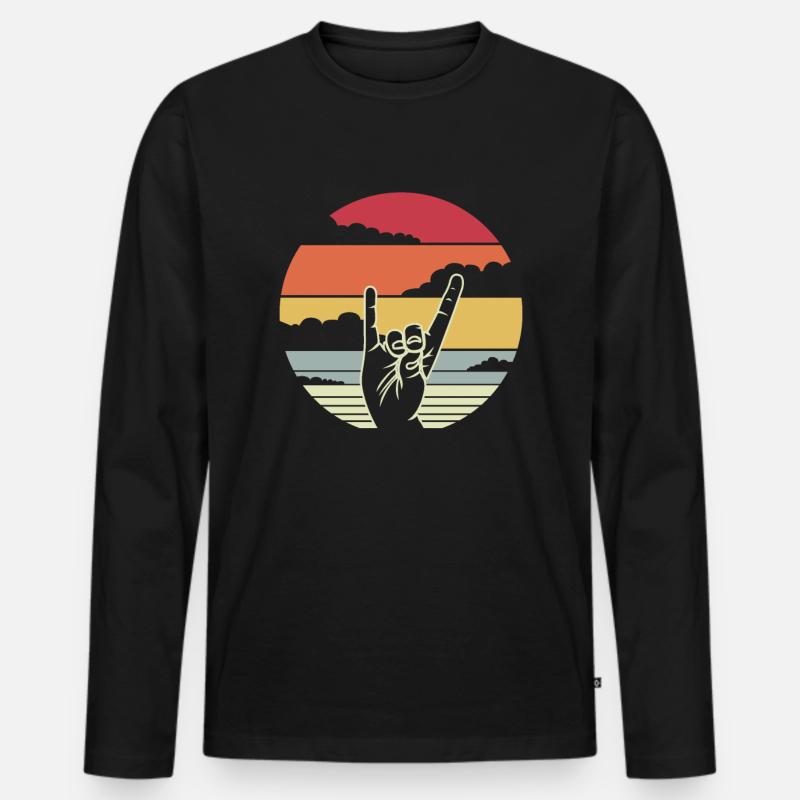 Schweigefuchs Retro Geschenk - Männer Premium Bio Langarmshirt - Schwarz