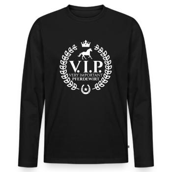 Very Important Pferdewirt Beruf Pferde Sprüche - Männer Premium Bio Langarmshirt - Schwarz - Vorne - Nico (187cm)