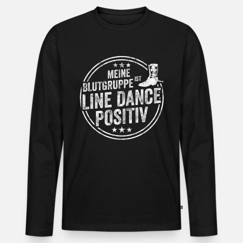 Linedance - Männer Premium Bio Langarmshirt - Schwarz