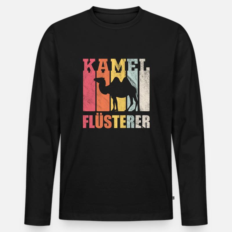 Kamel Flüsterer - Männer Premium Bio Langarmshirt - Schwarz