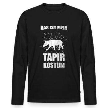 Tapir Karneval Fasching Zootier Kostüm - Männer Premium Bio Langarmshirt - Schwarz - Vorne - Nico (187cm)