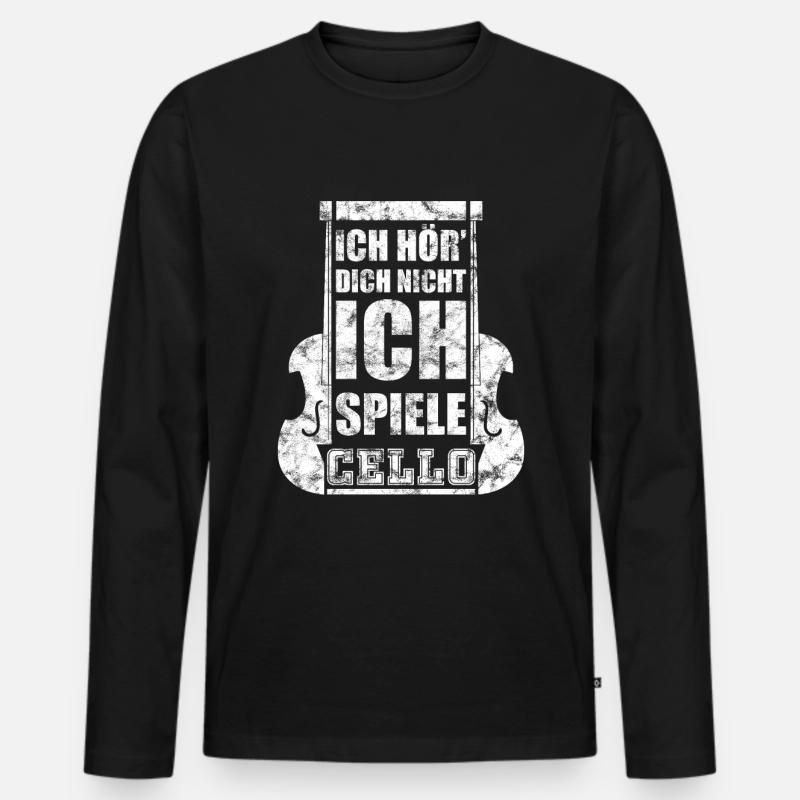 Cello Musik - Männer Premium Bio Langarmshirt - Schwarz