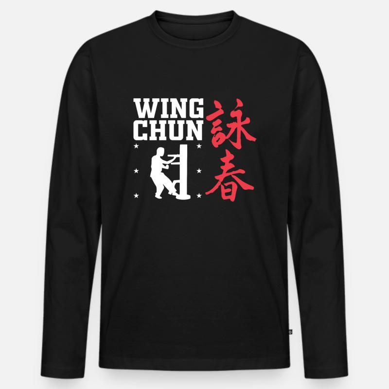 Wing Chun Kampfkunst - Männer Premium Bio Langarmshirt - Schwarz