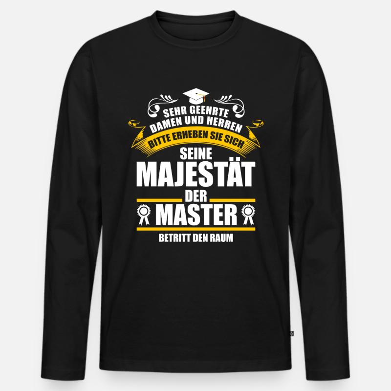 Master Abschluss Geschenk - Männer Premium Bio Langarmshirt - Schwarz