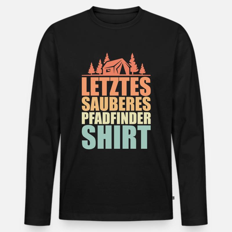 Pfadfinder Retro Geschenk - Männer Premium Bio Langarmshirt - Schwarz