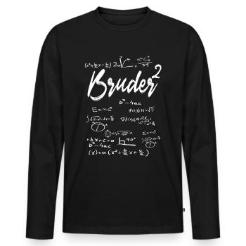 Bruder hoch 2 Bruder Quadrat Zwillinge Physiker - Männer Premium Bio Langarmshirt - Schwarz - Vorne - Nico (187cm)
