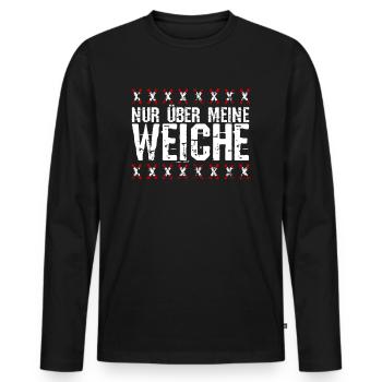 Nur über meine Weiche Modelleisenbahn Geschenk - Männer Premium Bio Langarmshirt - Schwarz - Vorne - Nico (187cm)