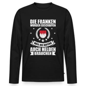 Franken Held Helden Geschenk - Männer Premium Bio Langarmshirt - Schwarz - Vorne - Nico (187cm)