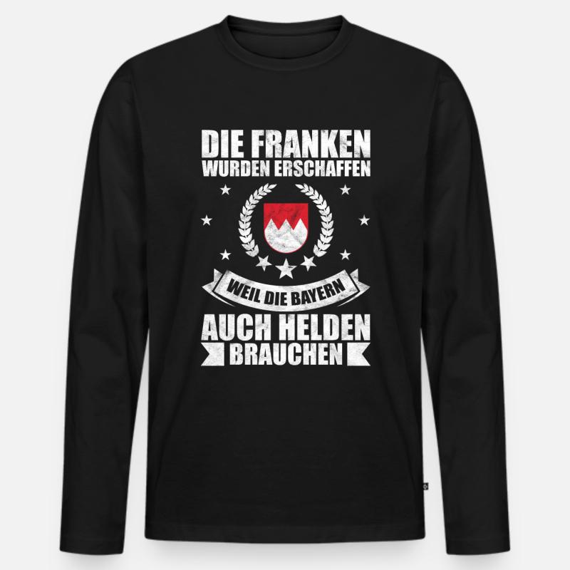 Franken Held Helden Geschenk - Männer Premium Bio Langarmshirt - Schwarz
