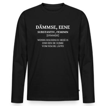 Dämmse sächsische Wörter auf sächsisch Sachsen - Männer Premium Bio Langarmshirt - Schwarz - Vorne - Nico (187cm)