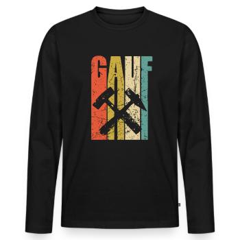 Monts Métallifères Cadeau Gauf pour les monts Métallifères - T-shirt manches longues Premium bio Homme - noir - Devant - Nico (187cm)