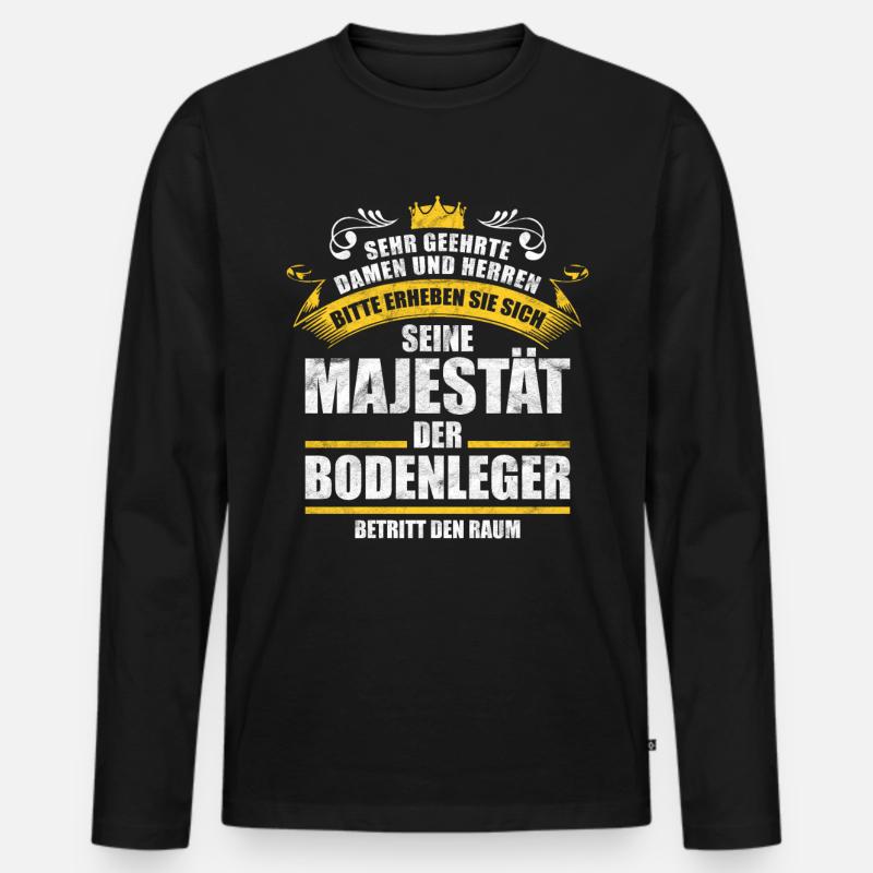 Bodenleger Handwerker Geschenk - Männer Premium Bio Langarmshirt - Schwarz
