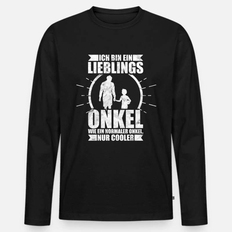 Onkel Nichte Neffe Geschenk - Männer Premium Bio Langarmshirt - Schwarz