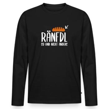 Ränfdl bread Saxon Saxony baker gift - Men's Premium Organic Long Sleeve Shirt - black - Front - Nico (187cm)