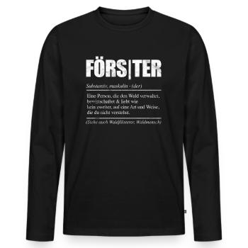 Förster - Männer Premium Bio Langarmshirt - Schwarz - Vorne - Nico (187cm)