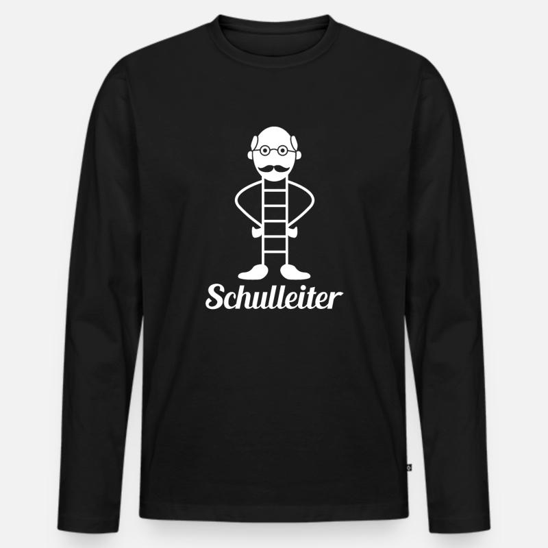 Schulleiter Geschenkidee - Männer Premium Bio Langarmshirt - Schwarz