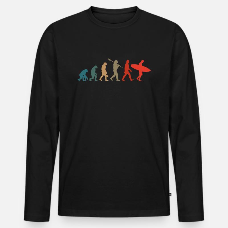 Surfer evolution - Men's Premium Organic Long Sleeve Shirt - black