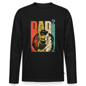 Welder dad gift twins dad high 2nd - Men's Premium Organic Long Sleeve Shirt - black - Front - Nico (187cm)