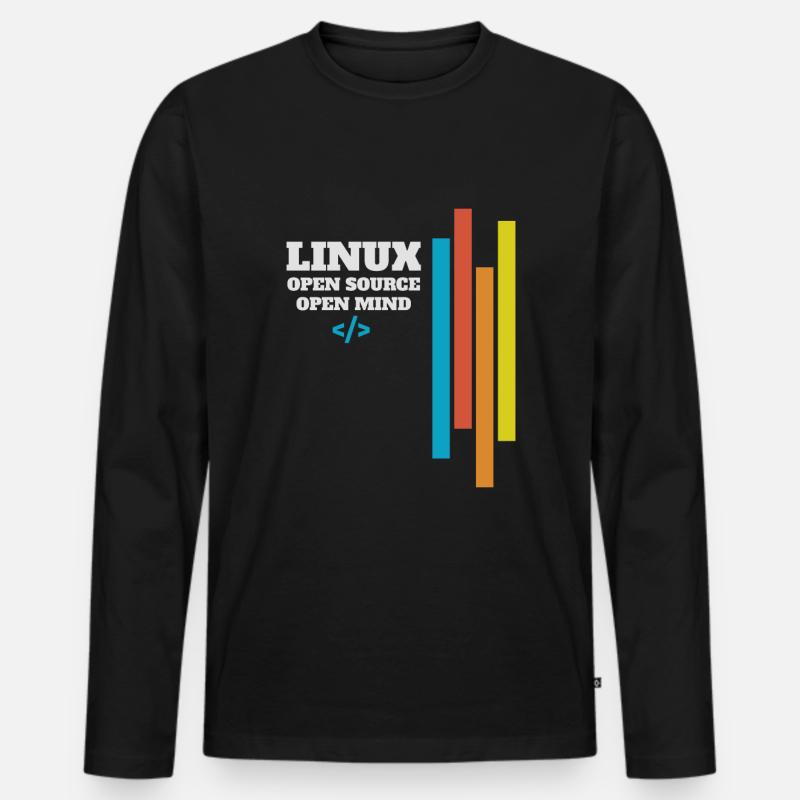 Cadeau d'administrateur de programmeur Linux - T-shirt manches longues Premium bio Homme - noir