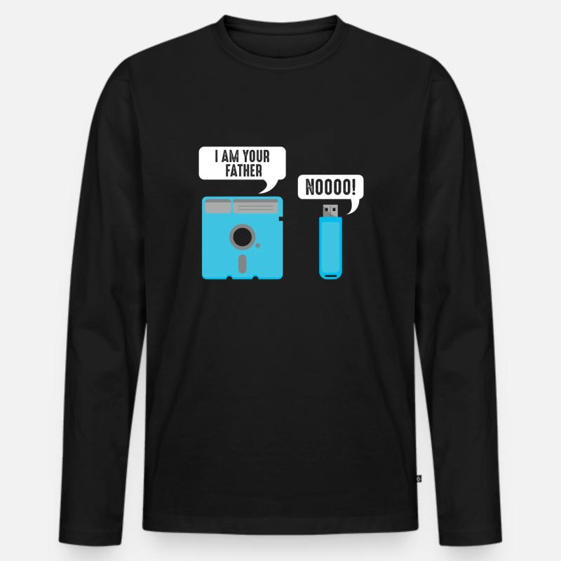 Witziges Programmierer & Nerd Zitat - Männer Premium Bio Langarmshirt - Schwarz