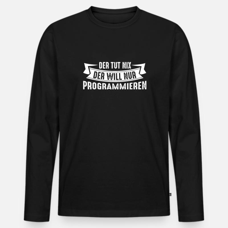 Programmierer Programmieren - Männer Premium Bio Langarmshirt - Schwarz