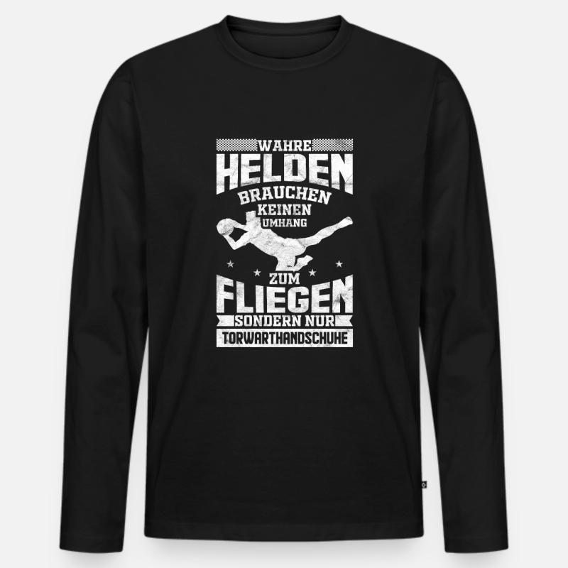 Torwart Torhüter Keeper - Männer Premium Bio Langarmshirt - Schwarz