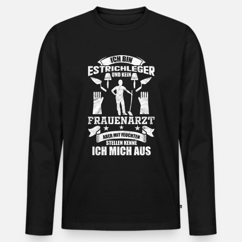Estrichleger Handwerker Beruf Arbeit Geschenkidee - Männer Premium Bio Langarmshirt - Schwarz