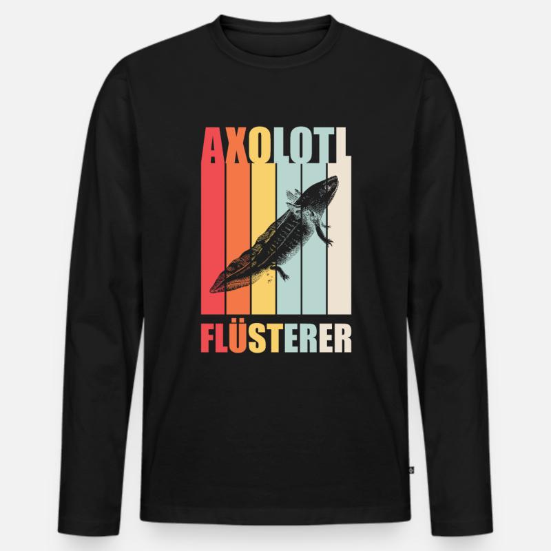 Axolotl Flüsterer - Männer Premium Bio Langarmshirt - Schwarz