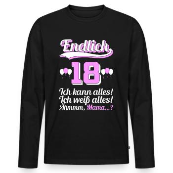 18. Geburtstag Lockdown lustiges Tochter Geschenk - Männer Premium Bio Langarmshirt - Schwarz - Vorne - Nico (187cm)