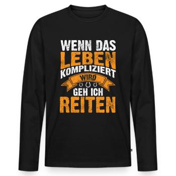 Pferd Kaltblut Kaltblüter Geschenke - Männer Premium Bio Langarmshirt - Schwarz - Vorne - Nico (187cm)