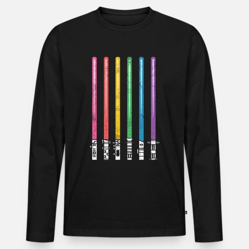 Pride Regenbogen CSD LGBT - Männer Premium Bio Langarmshirt - Schwarz