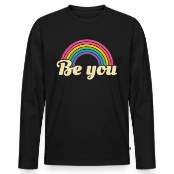 Pride CSD LGBT | Sois toi-même - T-shirt manches longues Premium bio Homme - noir - Devant - Nico (187cm)
