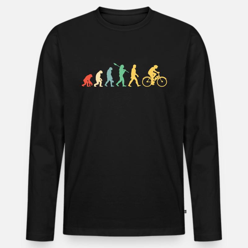 Fahrrad E-Bike Evolution - Männer Premium Bio Langarmshirt - Schwarz