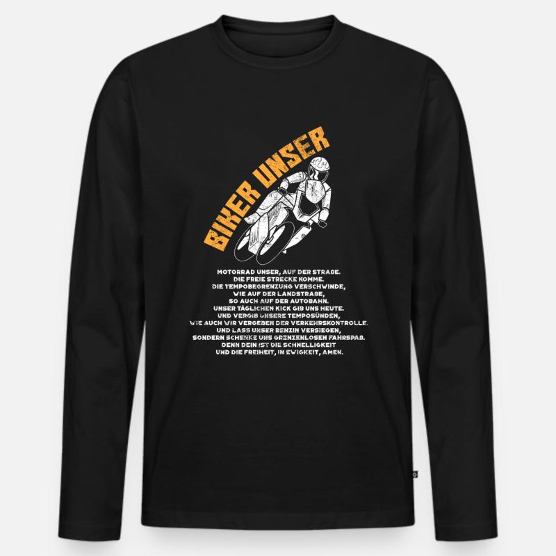 Motorradfahrer - Biker Unser - Männer Premium Bio Langarmshirt - Schwarz