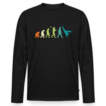 Capoeira - Männer Premium Bio Langarmshirt - Schwarz - Vorne - Nico (187cm)