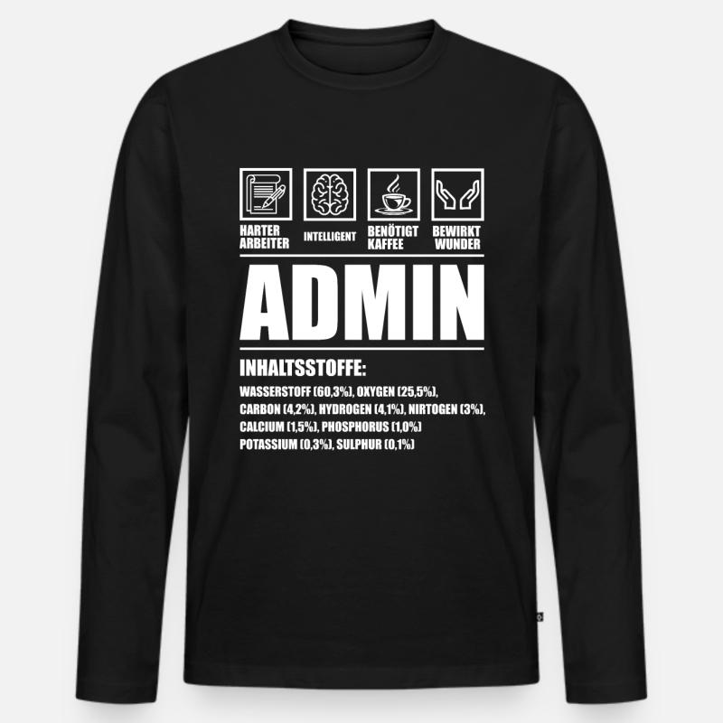 Admin Administrator lustige Geschenkideen - Männer Premium Bio Langarmshirt - Schwarz