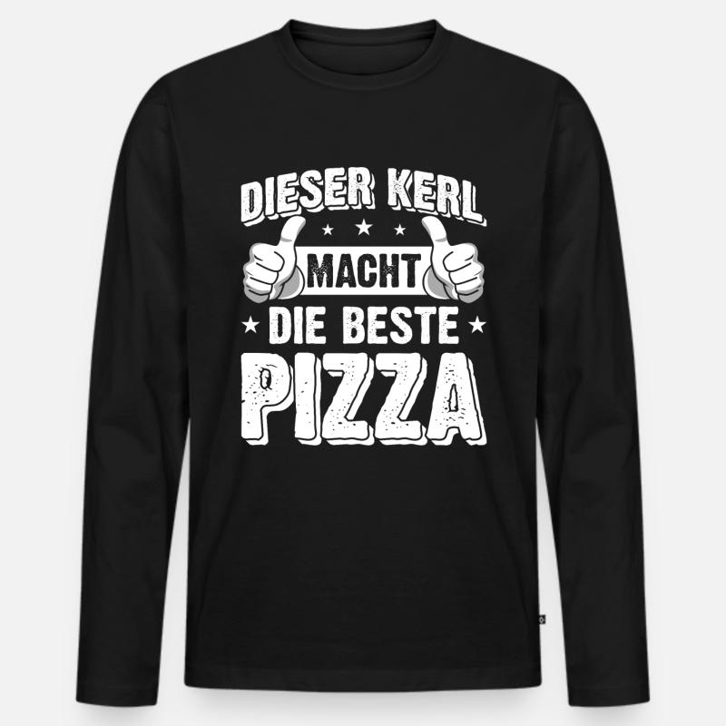 Pizzabäcker - Männer Premium Bio Langarmshirt - Schwarz