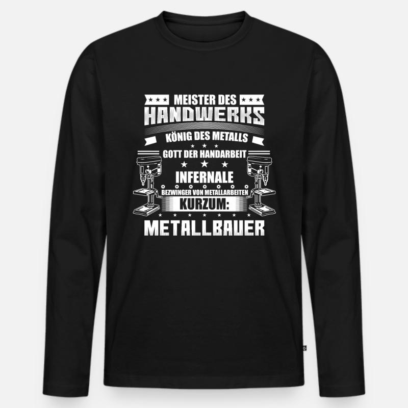 Metallbauer - Männer Premium Bio Langarmshirt - Schwarz