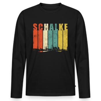 Gelsenkirchen Schalke Ruhrpott Ruhrgebiet Retro - Männer Premium Bio Langarmshirt - Schwarz - Vorne - Nico (187cm)