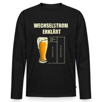 Elektrotechnik & Ingenieur Sprüche - Männer Premium Bio Langarmshirt - Schwarz - Vorne - Nico (187cm)
