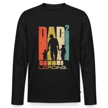 Dad Loading stolzer Papa 2022 Vater 2 Kinder - Männer Premium Bio Langarmshirt - Schwarz - Vorne - Nico (187cm)