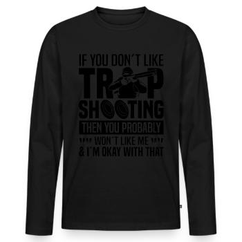 Trapschießen | Schießsport Fallenschießen Geschenk - Männer Premium Bio Langarmshirt - Schwarz - Vorne - Nico (187cm)