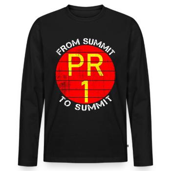 Visite à pied de Madère PR 1 de sommet en sommet - T-shirt manches longues Premium bio Homme - noir - Devant - Nico (187cm)
