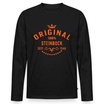 Sternzeichen 100 Prozent Steinbock Geburtsjahr - Männer Premium Bio Langarmshirt - Schwarz - Vorne - Nico (187cm)