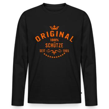 Sternzeichen 100 Prozent Schütze Geburtsjahr 1965 - Männer Premium Bio Langarmshirt - Schwarz - Vorne - Nico (187cm)